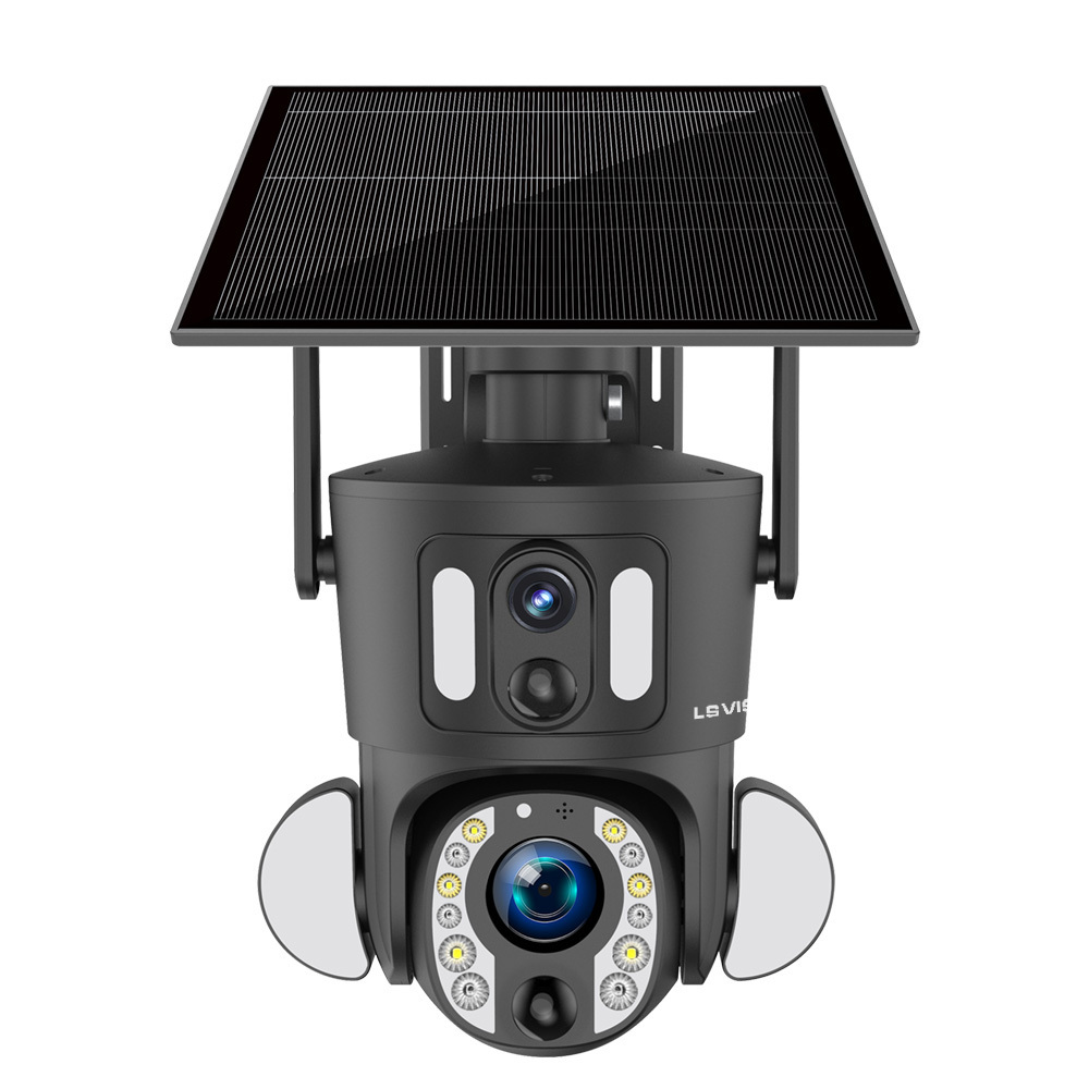 LS VISION 6mp Dual Lens 9W Solar Panel 20X Optical Zoom Ubox App Dual PIR AI Humanoid Detection 4G Security Solar Powered Camera