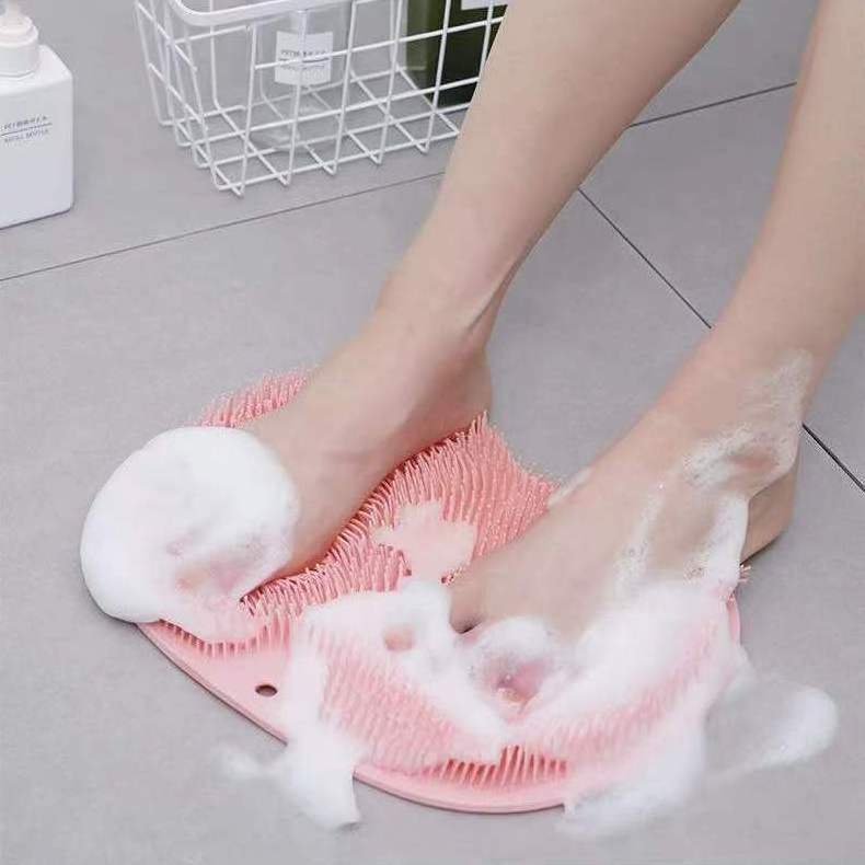 Bathroom Non-slip Foot Shower mat Foot Scrubber t with Suction Cup Massager Brush Scrubber Efoliating Mat