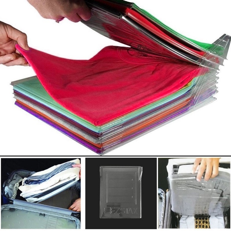 10 Packs T-shirt Organizer Clothes Folding Board Shirt Stackable Travel Closet Drawer 2022 Hot Sale