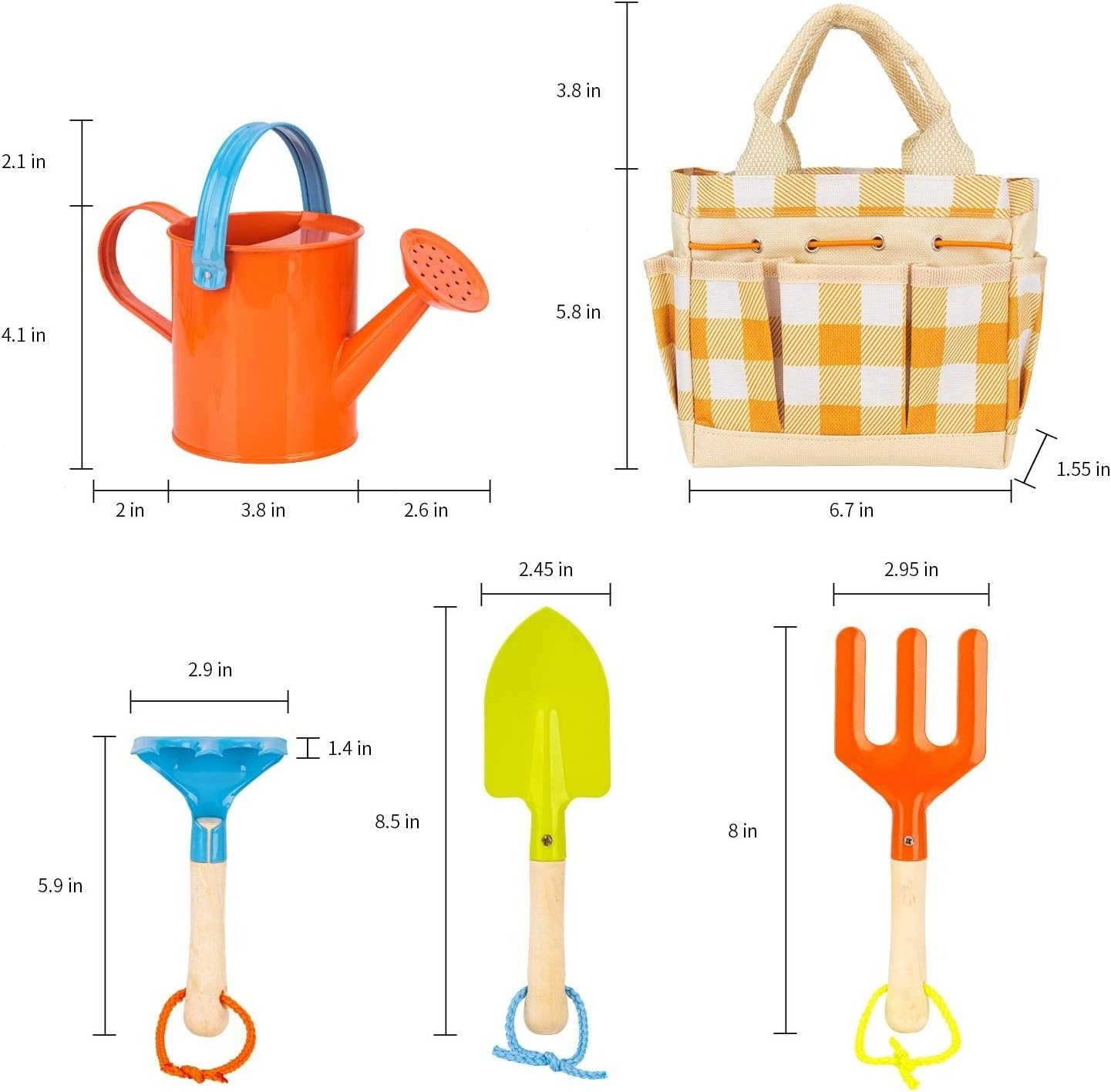 Watering Can Kids Gardening Shovel Rake Tote Bag Children Garden Tools for Kids Toy Playing Children Gardening Tools Set