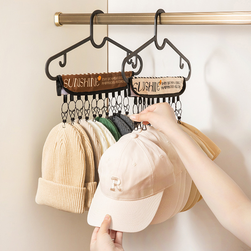 Hat Organizer Holder for Hanger 10  Storage Hooks Hat Storage for Room & Closet Display Wall Mounted Hat Rack