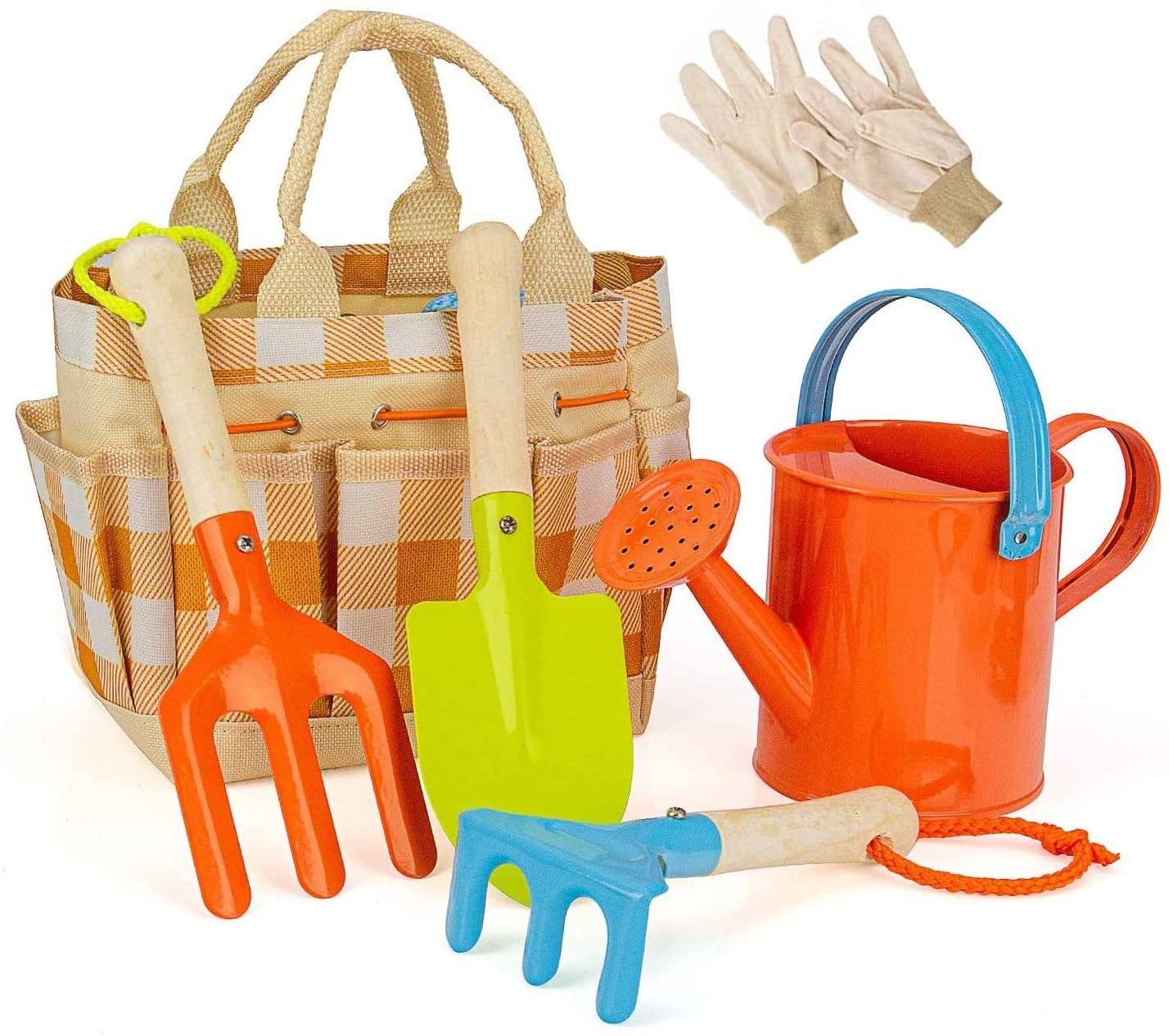 Watering Can Kids Gardening Shovel Rake Tote Bag Children Garden Tools for Kids Toy Playing Children Gardening Tools Set