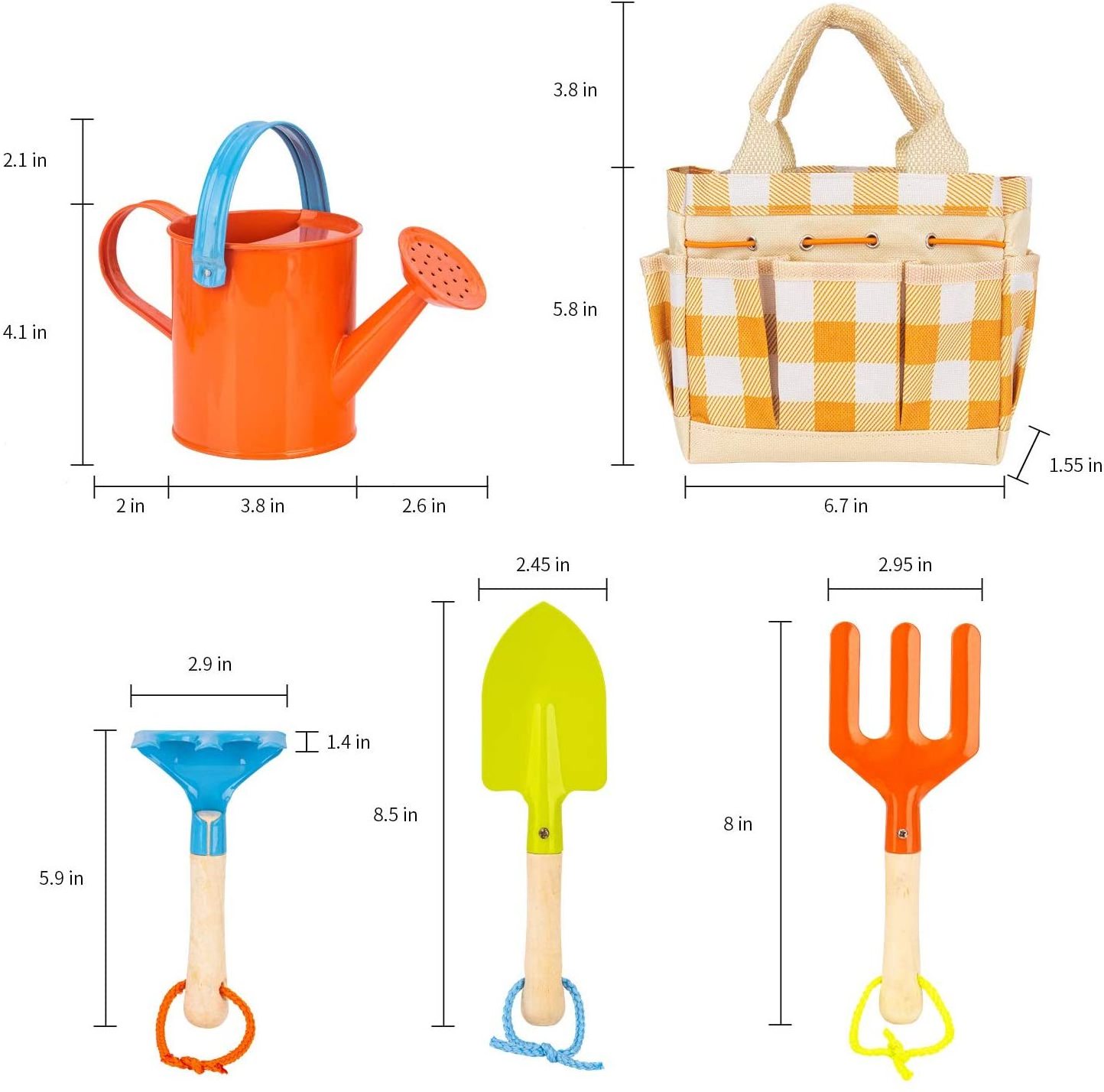 Watering Can Kids Gardening Shovel Rake Tote Bag Children Garden Tools for Kids Toy Playing Children Gardening Tools Set