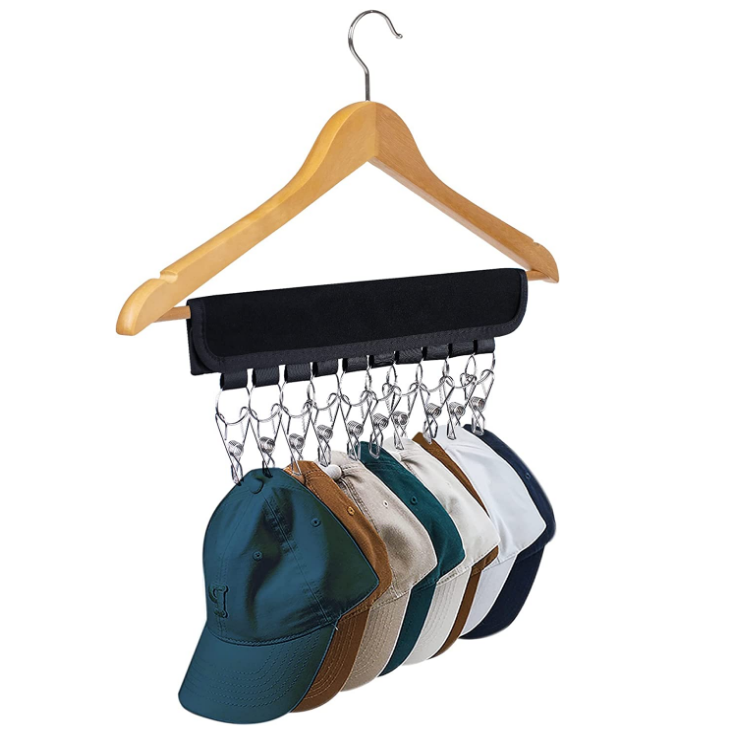 Home Storage & OrganizationHat Organizer for Closet 1Pack 10 Large Stainless Steel Hat Storage Clips Portable Hat Hanger