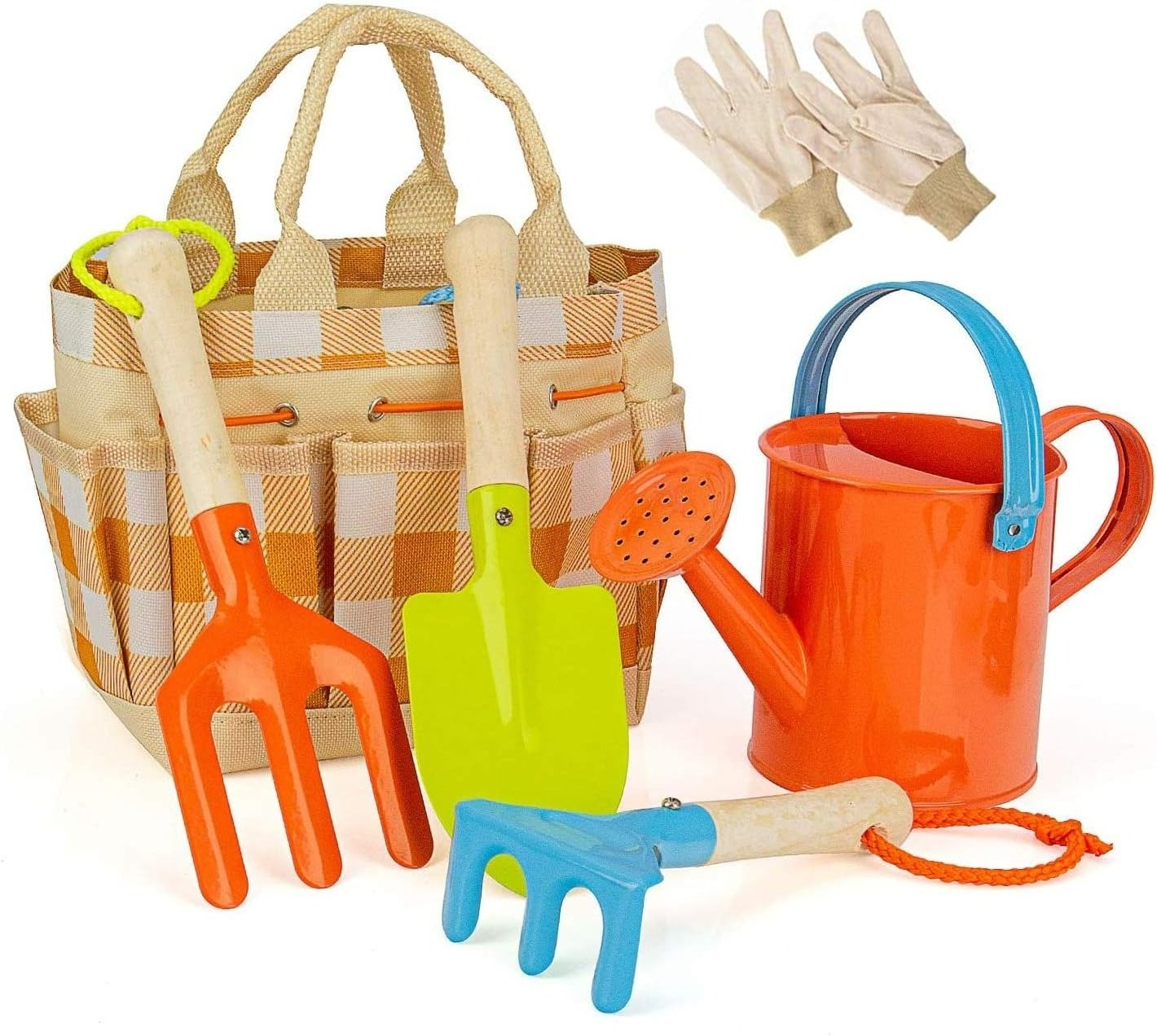 Watering Can Kids Gardening Shovel Rake Tote Bag Children Garden Tools for Kids Toy Playing Children Gardening Tools Set