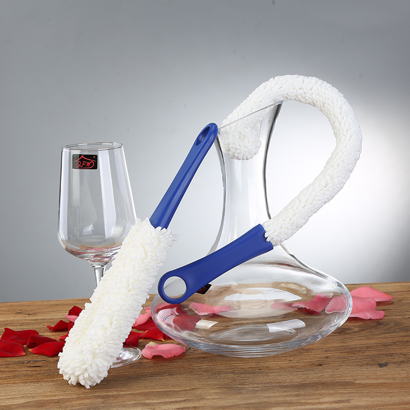 Hot Selling Flexible Glass Brush Cleaner for Cups Glass BottlesGoblet Clean Brush Professional Wine Decanter Cleaning Brush