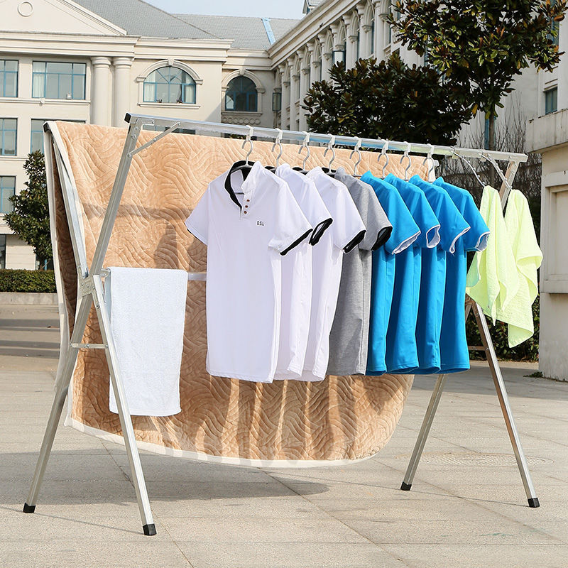 Outdoor Stainless steel clothes hanger Folding Cloth Drying Rack Adjustable clothes hanger stand 2022 top sell