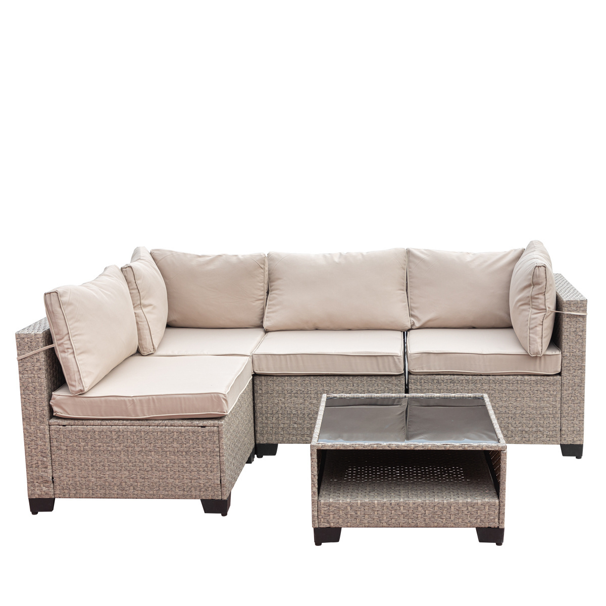 Factory Direct Sales Cheap Garden Seat 5-piece Set Rattan Sofa Outdoor Rattan  Furniture