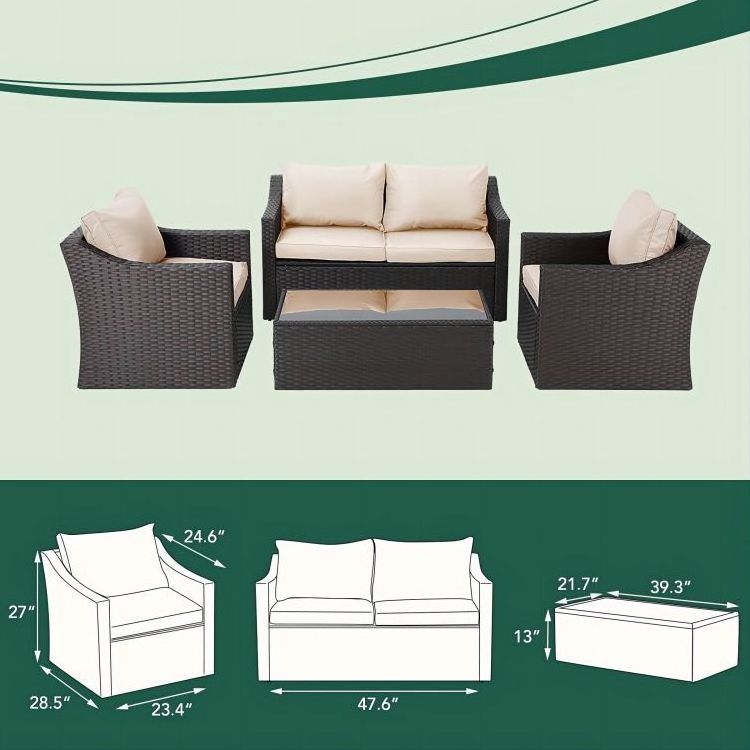 High Quality Patio Furniture 5pcs Outdoor Sofa Rattan Wicker Furniture Best Seller Garden Furniture Sets