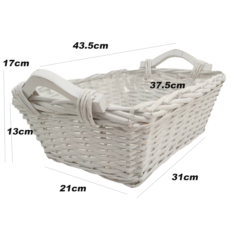 Willow Storage Basket With Handle Lace Decoration Living Room Bedroom Kitchen Storage