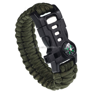 Outdoor SOS Emergency Tactical Emergency Gear Kit Survival Bracelet for Hiking Traveling