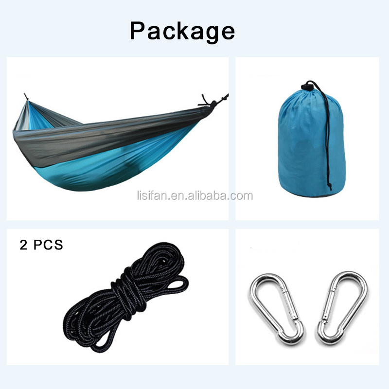 Portable  Parachute Hammocks Outdoor Custom Nylon 2 Person Camping Hammock Tree Hammock