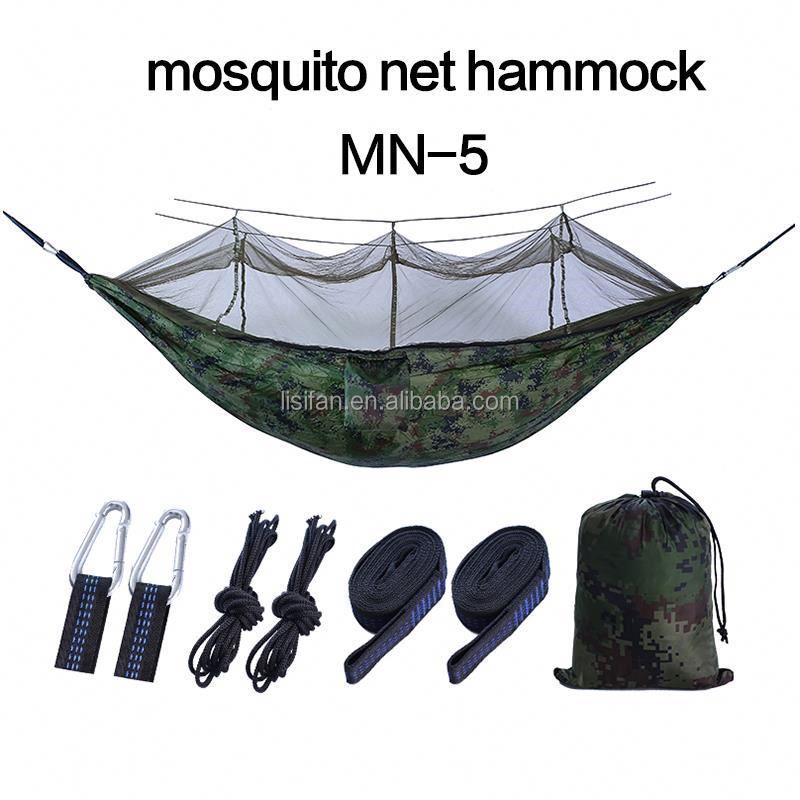 Single & Double Camping Hammock With Net Nylon Portable Hammock Tree Straps