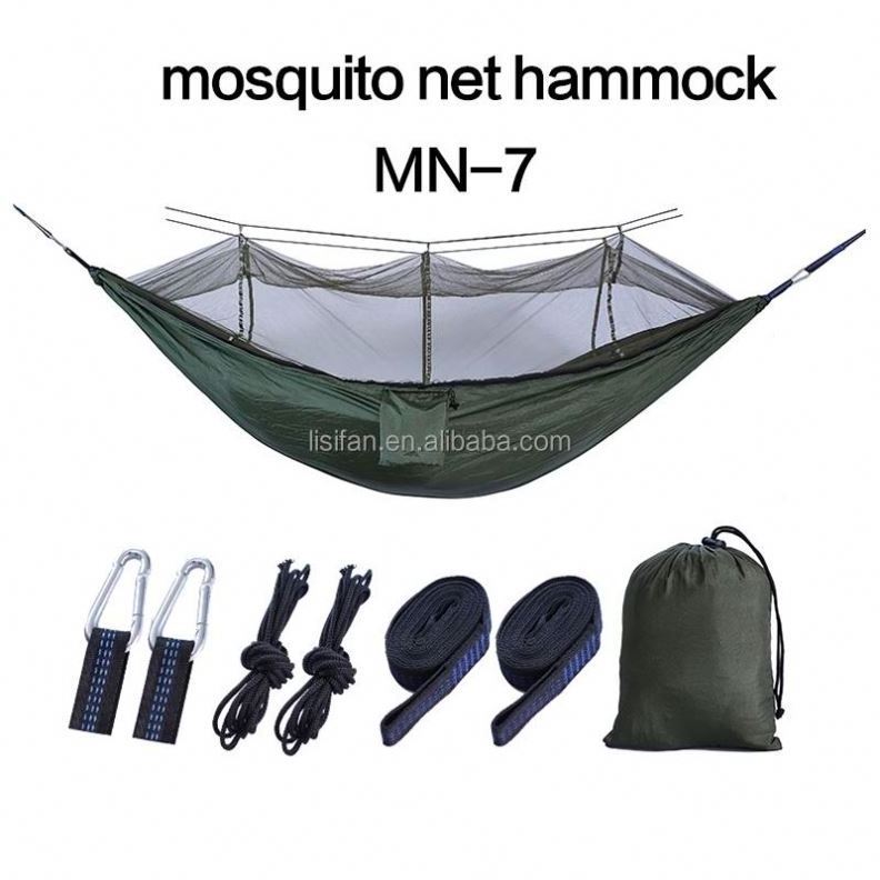 Single & Double Camping Hammock With Net Nylon Portable Hammock Tree Straps