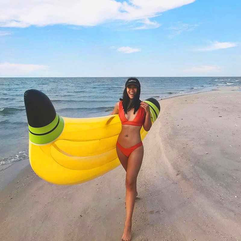 Banana Large Inflatable Floating Bed Float Pool Lounger Beach Floats Ride Boat Raft for Pool Party Beach