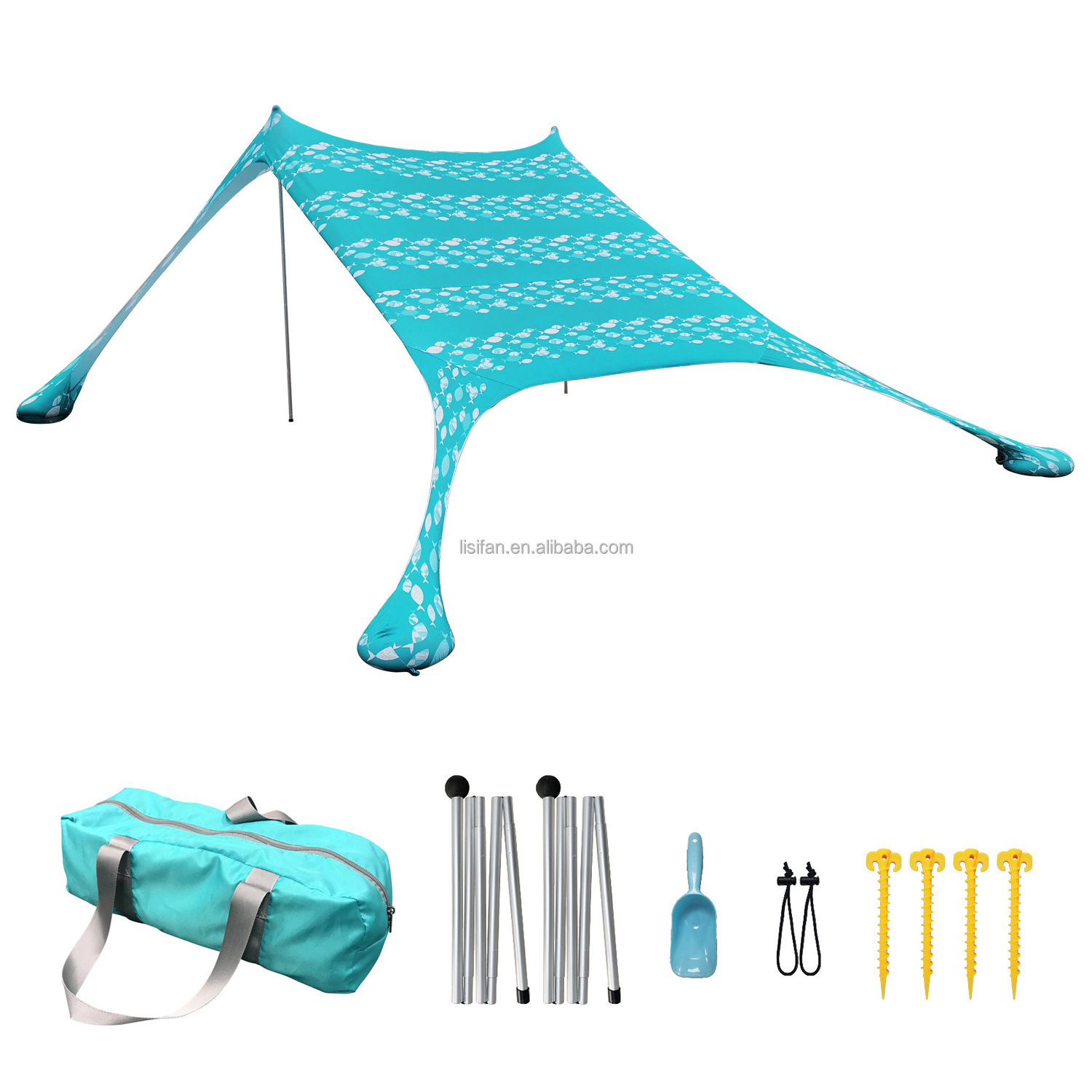 Hot New Summer Premium Outdoor Pop up Beach Sun Shade Shelter up to 2 More People Camping Tent with Sand Anchors Pegs-on