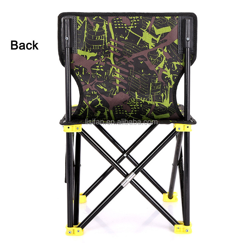 Camping Folding Portable Outdoor Chair Folding Quad Chair Back Support Steel Frame