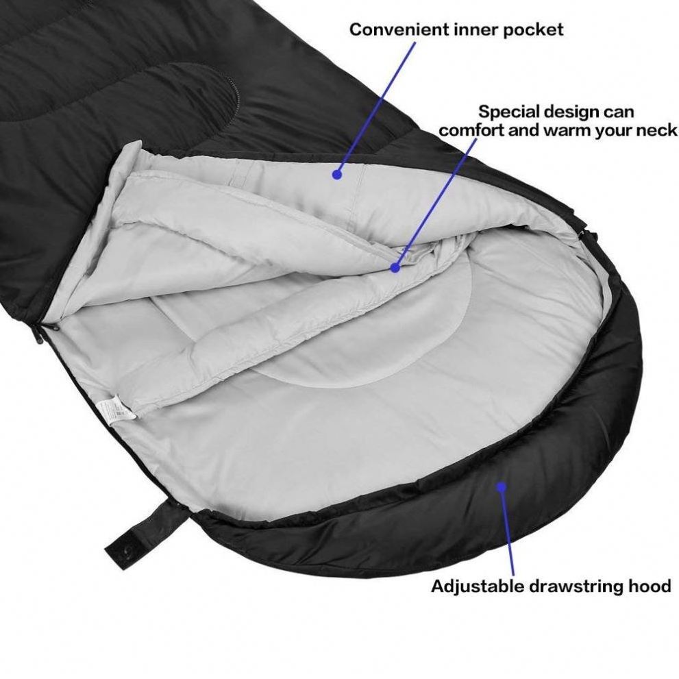 Camping Lightweight Cotton Sleeping Bag Compact Warm Soft Outdoor Polyester OEM Party BSCI Sleeping Bag 3 Seasons Nylon Lisifan