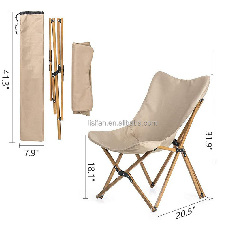 Low MOQ Aluminum Alloy Beach Chair Outdoor Furniture Camping Wood Grain Aluminum Folding Moon Chair For Camping & Hiking