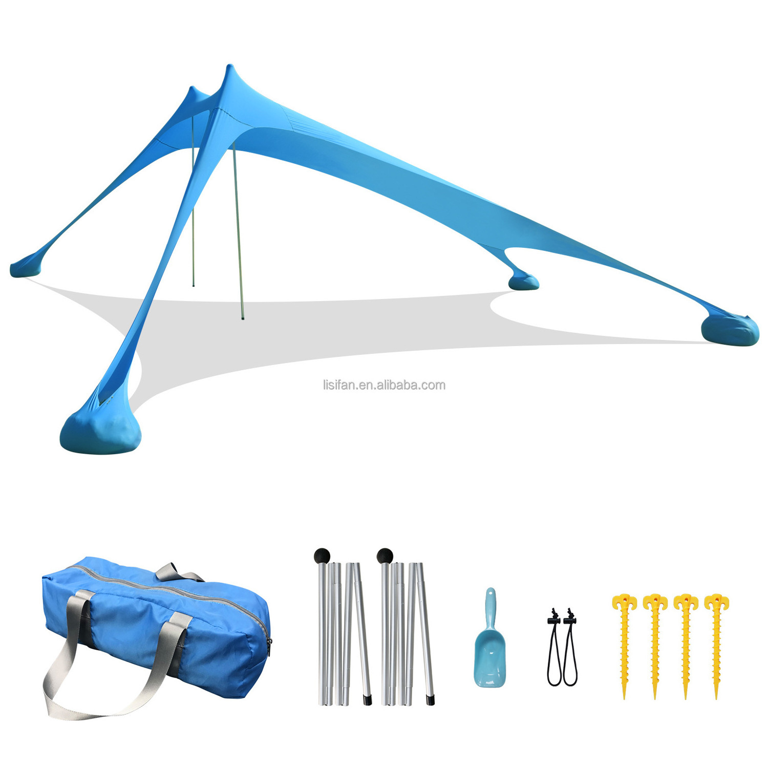 Hot New Summer Premium Outdoor Pop up Beach Sun Shade Shelter up to 2 More People Camping Tent with Sand Anchors Pegs-on