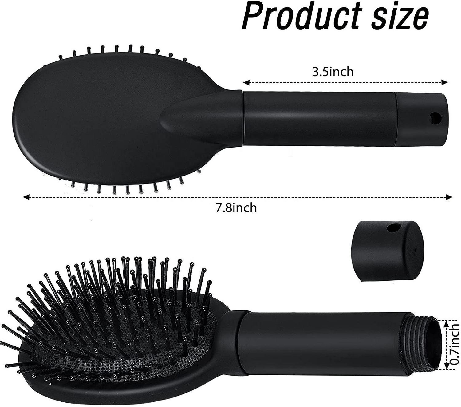 professional custom 2023 Hair Brush Secret Flask Paddle Air cushion comb Diversion Liquid Safe black detangling hairbrush