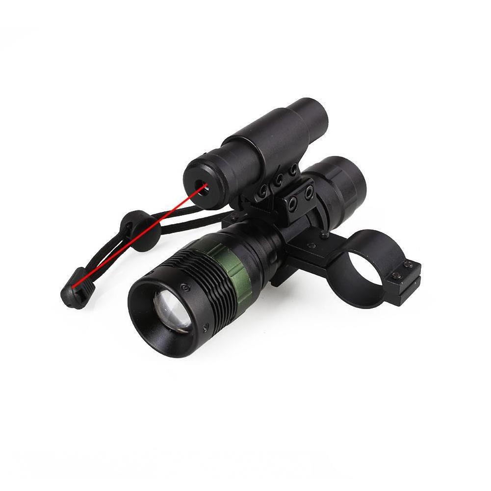 Hot Sale Waterproof Camping Tactical   flashlight  LED Strobe with Red Laser Sight