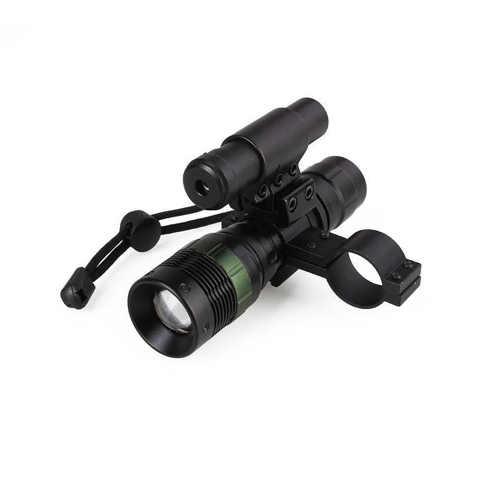 Hot Sale Waterproof Camping Tactical   flashlight  LED Strobe with Red Laser Sight