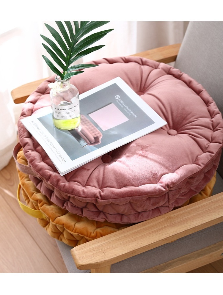 LISO Wholesale Custom Color Dutch Velvet Round Thickseat Meditation Floor Pillow Outdoor Seat Cushion