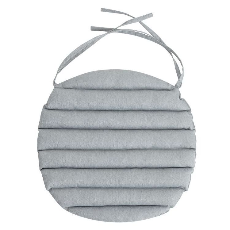 LISO Wholesale 100% Polyester Soft Herringbone Pattern Waterproof Solid Color Round Non-Slip Cushion With Tether