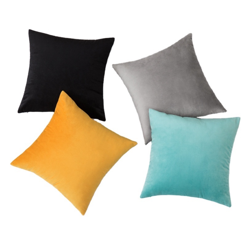 LISO Wholesale Luxury Polyester Solid Color Nordic Style Pillowcase Velvet Cushion Cover