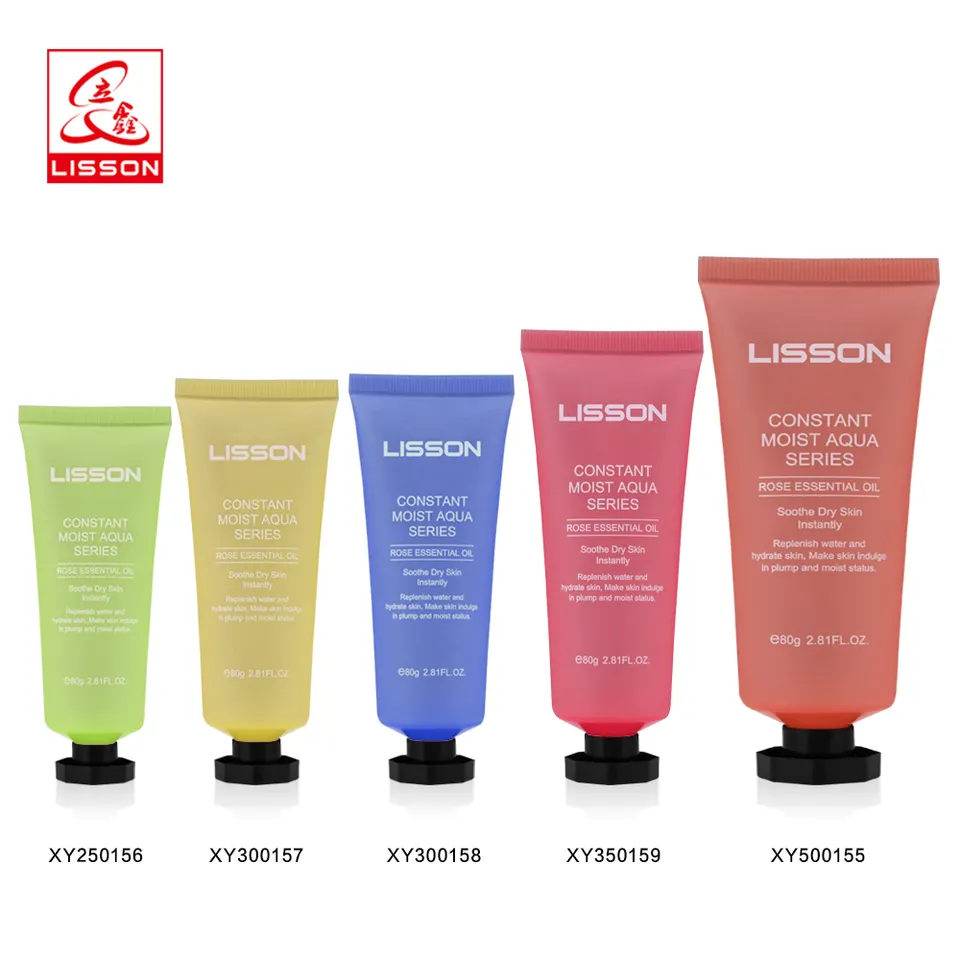 OEM lotion squeeze tube cosmetic plastic tube with custom flip top screw lid octagonal cover hand cream D35 D40 D30 soft tube