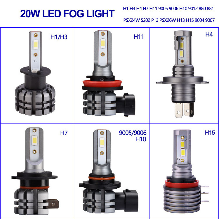 High power led fog light led driving H1 H7 H11 9005 9006 12V 20w 2000lm motorcycle lights LED car headlight bulb