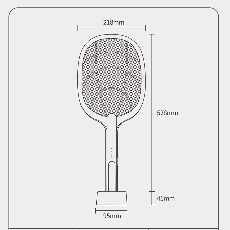 Fly Swatter Handheld Indoor Outdoor Electric Mosquito Swatter 2 in 1 Powerful 3000v Grid Rechargeable Bug Zapper Racket