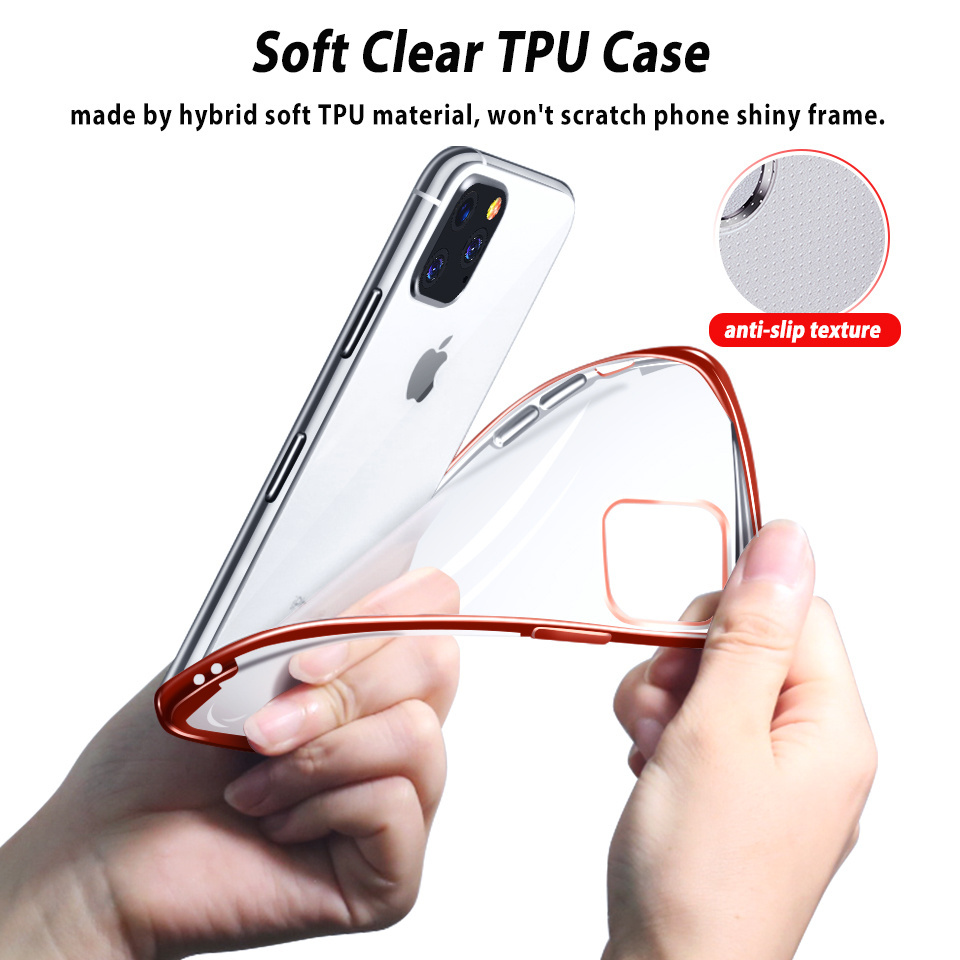 Clear Transparent Phone Cases Bulk Hot Selling Full Covered Silicone Case for iPhone11 pro Max Phone Cover Case