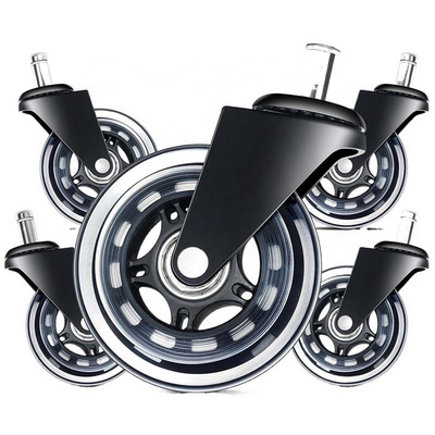 Swivel Office Chair Parts Caster Wheel Desk Chair Noiseless Office Chair Caster Wheels 3 Inch Swivel Rubber