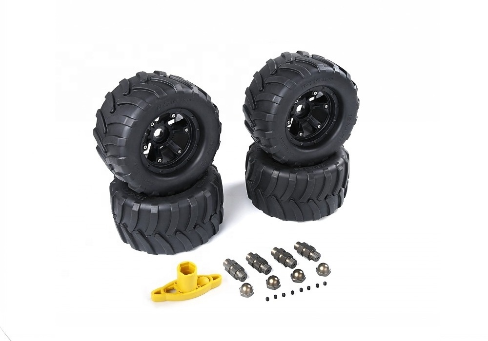 4pcs 200*120mm 1/5 Scale RC Rubber Tires Wheels for FG Monster RC Car Truck Wheel Set 86021