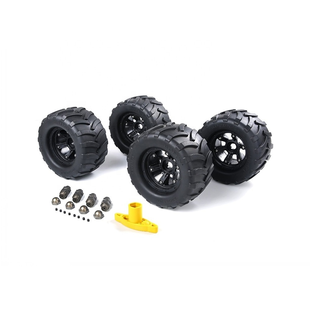 4pcs 200*120mm 1/5 Scale RC Rubber Tires Wheels for FG Monster RC Car Truck Wheel Set 86021