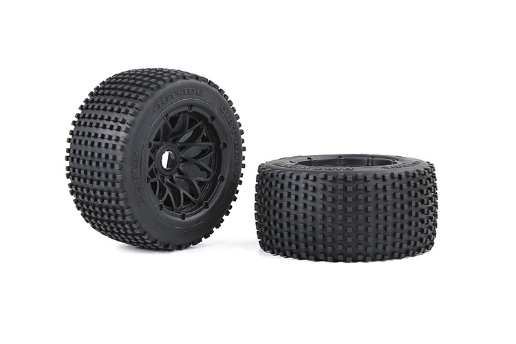 2pcs 170x80mm Thicker Rear Tyres Plastic Wheels for 1/5 Rofun Baja Baha 5B Off-road Buggy Gas RC Car Toy Model 953111