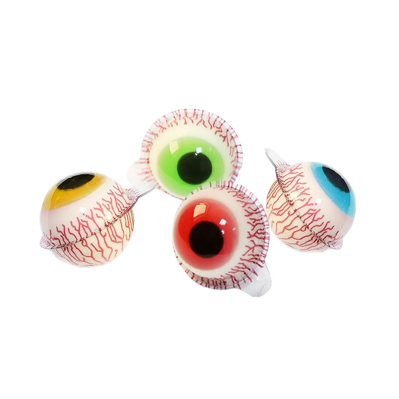 Custom3D popping juice gummy sweet Halloween soft eye ball gummy candy with other scary shape candies