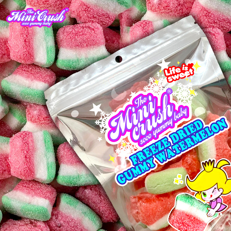 Freeze dried Sugar coated  watermelon  gummy candies sweet candy