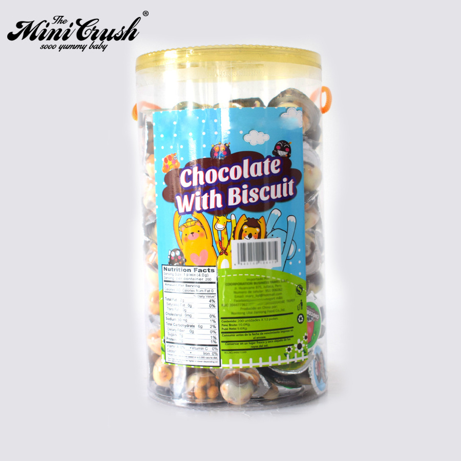 MINICRUSH CANDY Factory price own brand mini chocolate ball with biscuit pure dark chocolate candy