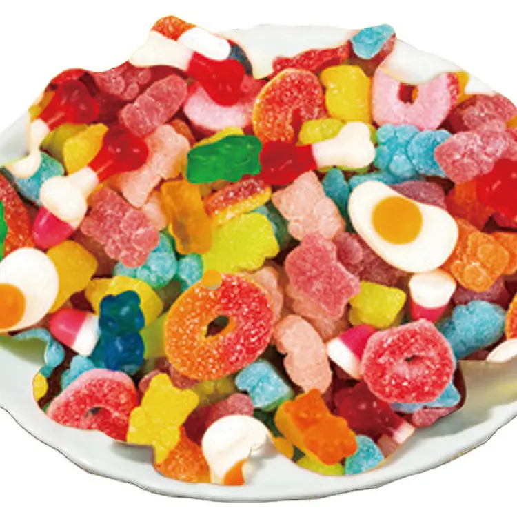 Bulk Wholesale Sugar Coated Candy Gummy Supplier Mixed Fruit Flavored Sweet Chewy Soft Jelly Candy