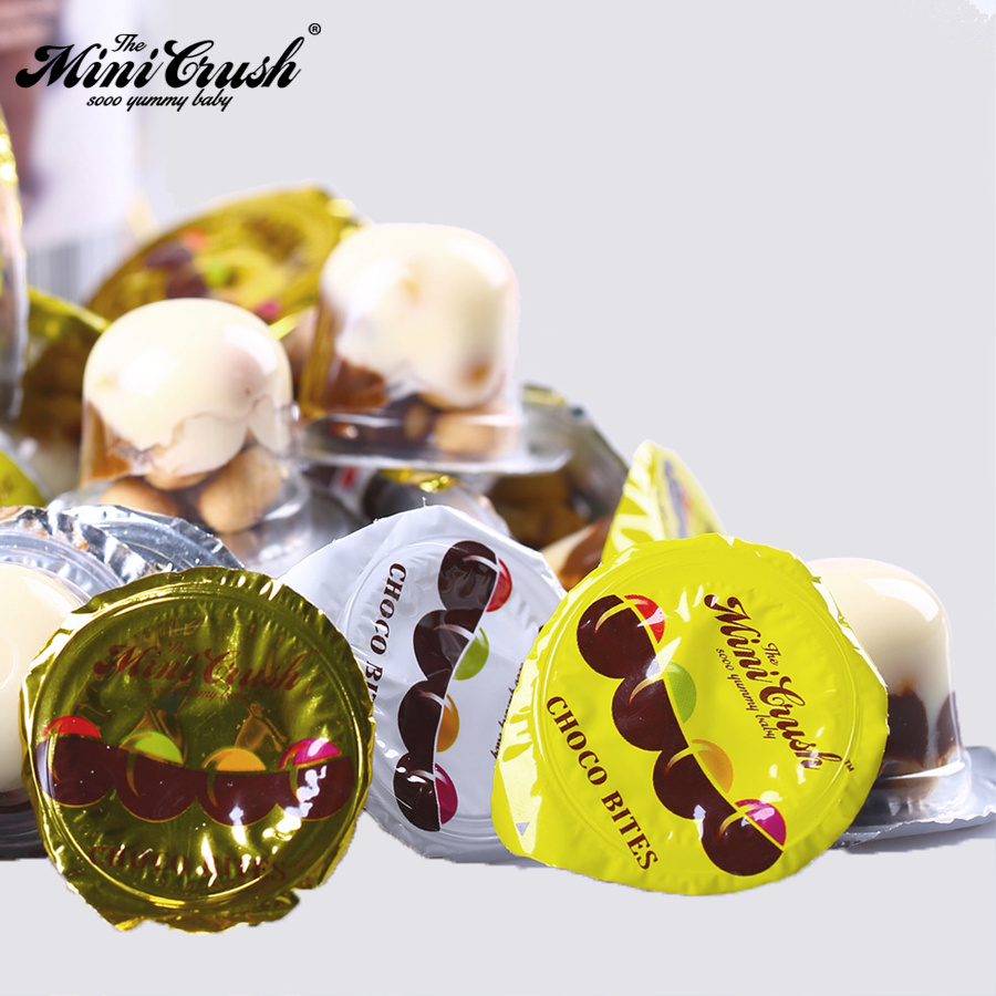 MINICRUSH CANDY Factory price own brand mini chocolate ball with biscuit pure dark chocolate candy