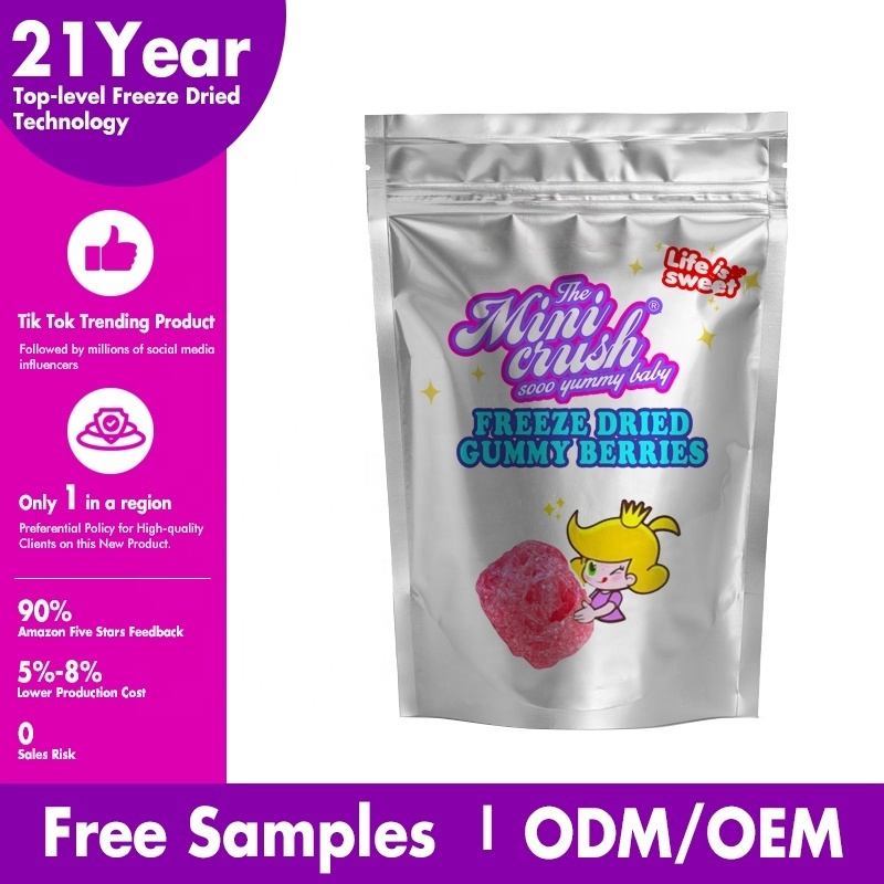 Minicrush Freeze Dried Candy freeze-dried Sour Plum Fruit Flavored gummy candy