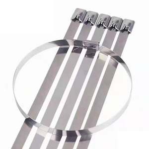 Wholesale Ball-Lock Uncoated Metal Ties 4.6*100 Self-locking Stainless Steel Strapping Band 316 Stainless Steel Banding Strap