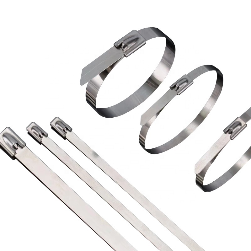 Manufacturer 100mm 200mm 300mm 400mm 500mm 600mm 1000mmCustom Length Self Locking Ball Buckle Stainless Steel Cable Ties