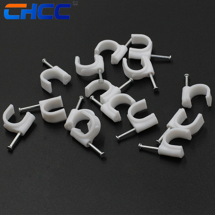 High Quality Electrical Wire Circle Nail Plastic Cable Clip For Sale