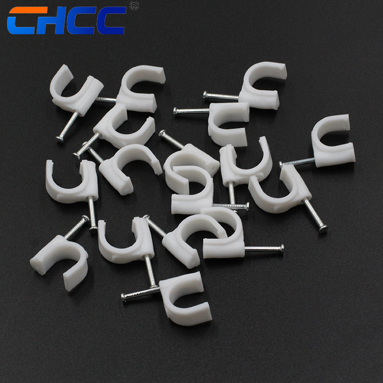 High Quality Electrical Wire Circle Nail Plastic Cable Clip For Sale