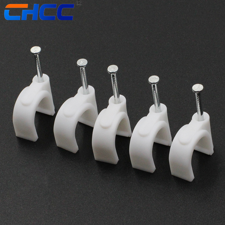 High Quality Electrical Wire Circle Nail Plastic Cable Clip For Sale