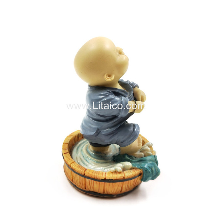 Manufacturer OEM 3D Statue Sculptures Custom Young Monk Poly Resin Figurine